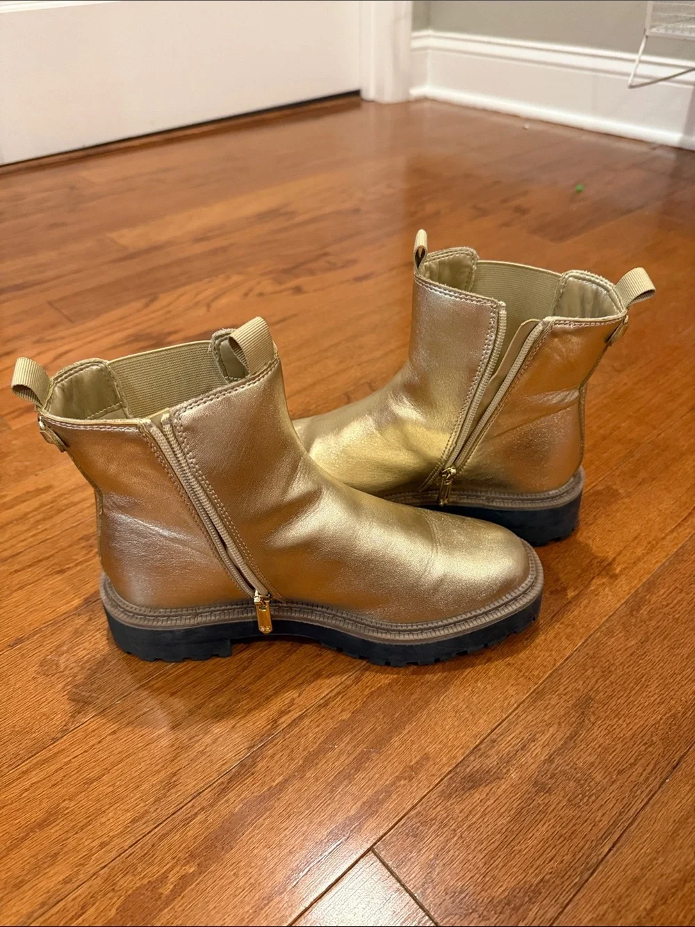 Sam Edelman Metallic Gold Chelsea Boots